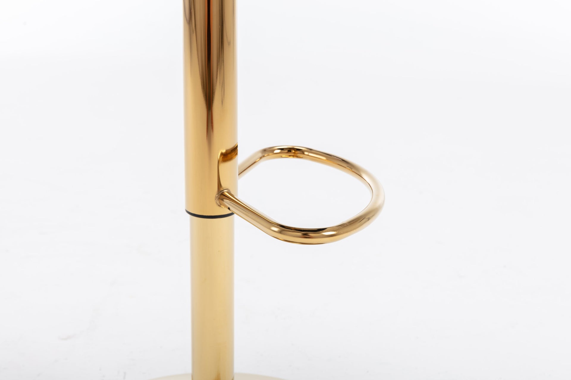 Chrome Footrest & Base Swivel Height-Adjustable Velvet Golden-Leg Bar Stool