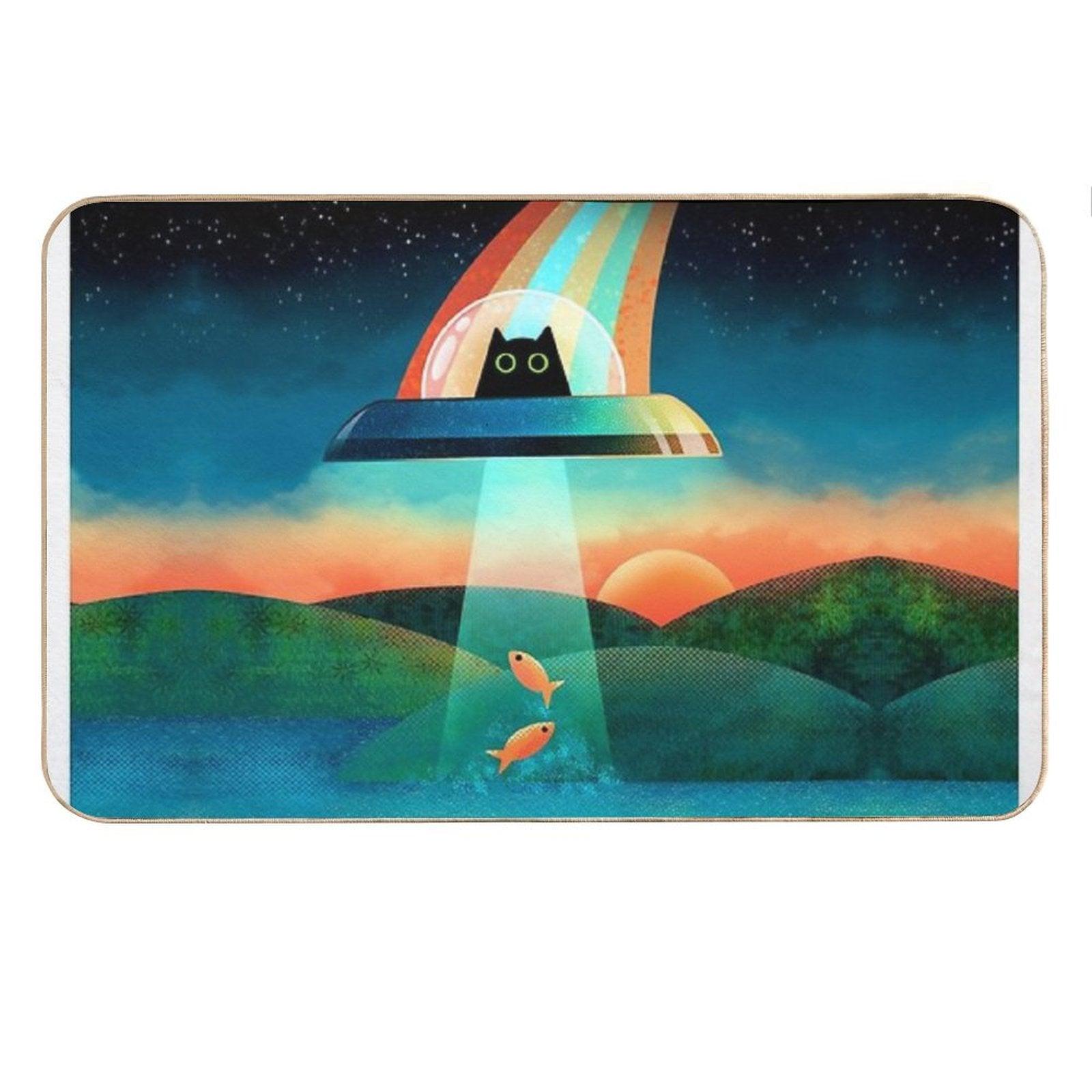 The Purrfect Alien Bath Mat