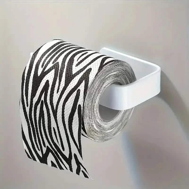 2-Pack: No-Drill Self-Adhesive Toilet Paper Holder – Black & White