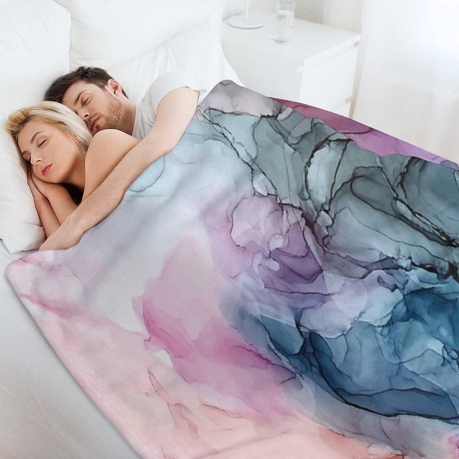 Heavenly Pastels 1 Original Abstract Ink Painting Throw Blanket