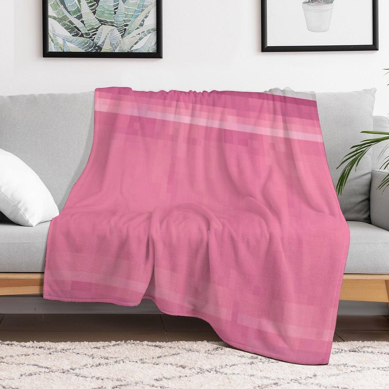 Minecraft Pink Pixel Bed Throw Blanket