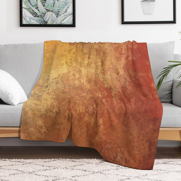 Rusted Copper And Gold Anti-pilling Throw Blanket