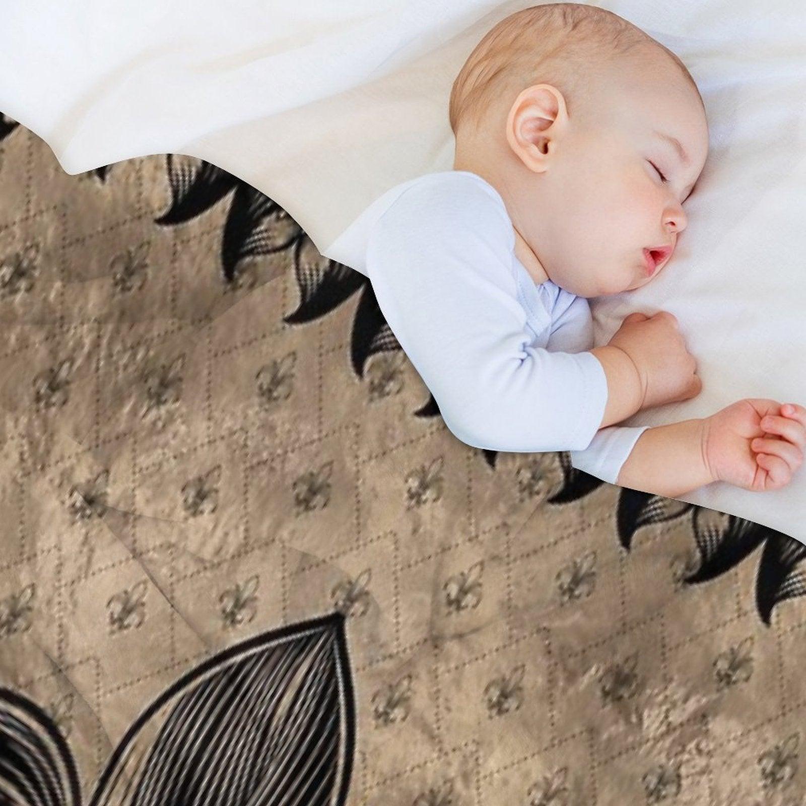 Fleur-de-lis - Black And Gold Throw Blanket
