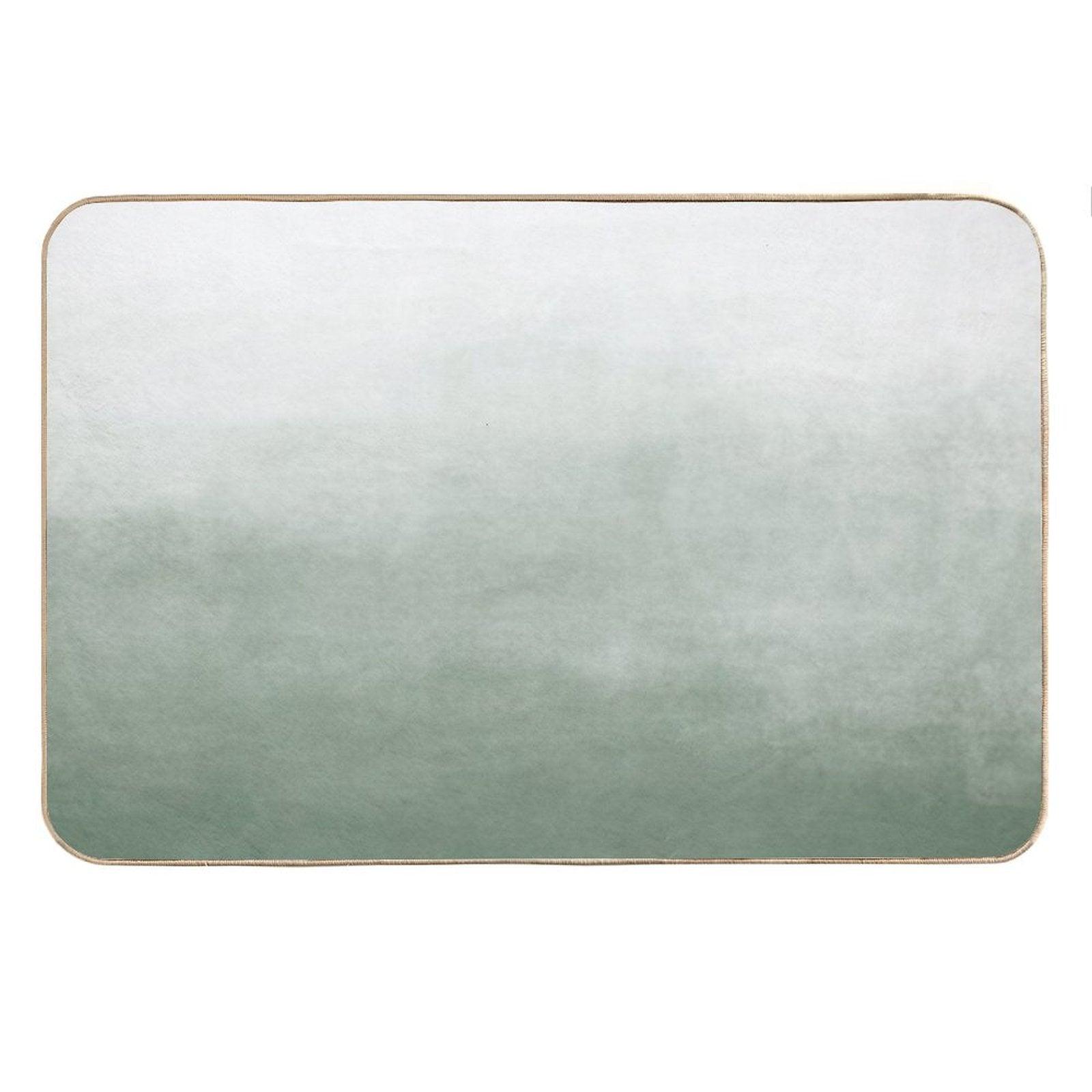 Ombre Paint Color Wash (sage Greenwhite) Bath Mat
