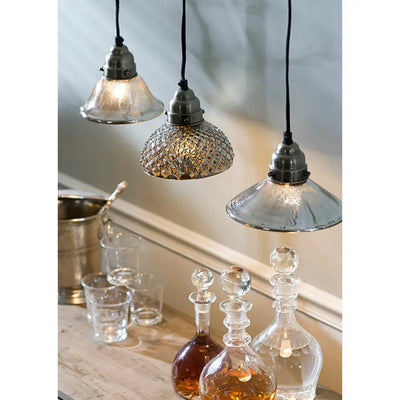 Antiqued Mercury Glass Bell Pendant