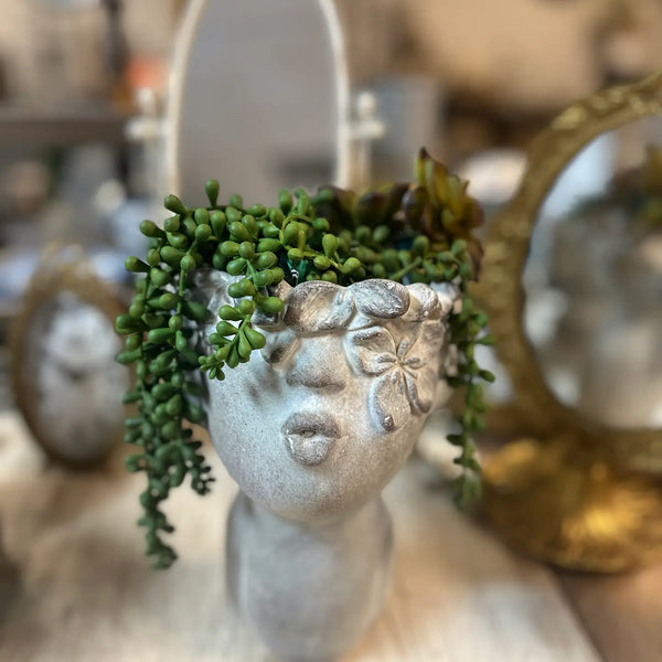 CUTE POUTING GIRL PLANTER