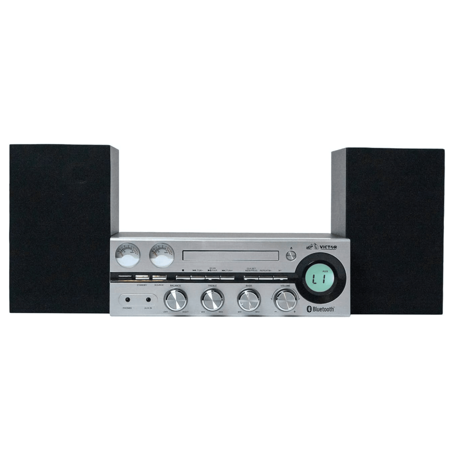 Victor Milwaukee 50W Desktop CD Stereo System Silver - Refurbished