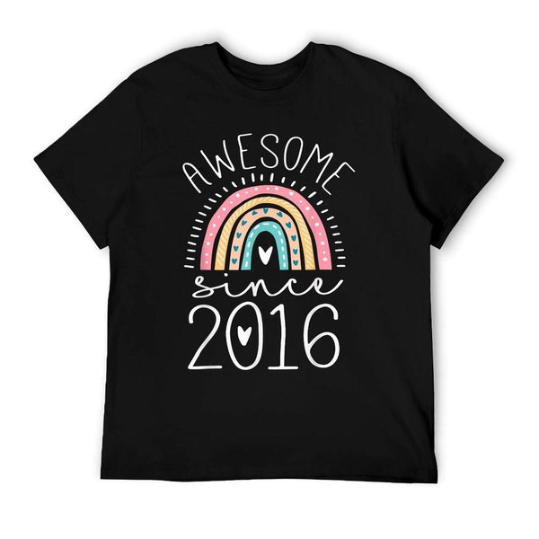 Awesome Since 2016 9th Birthday Rainbow Gifts Born In 2016 T-Shirt