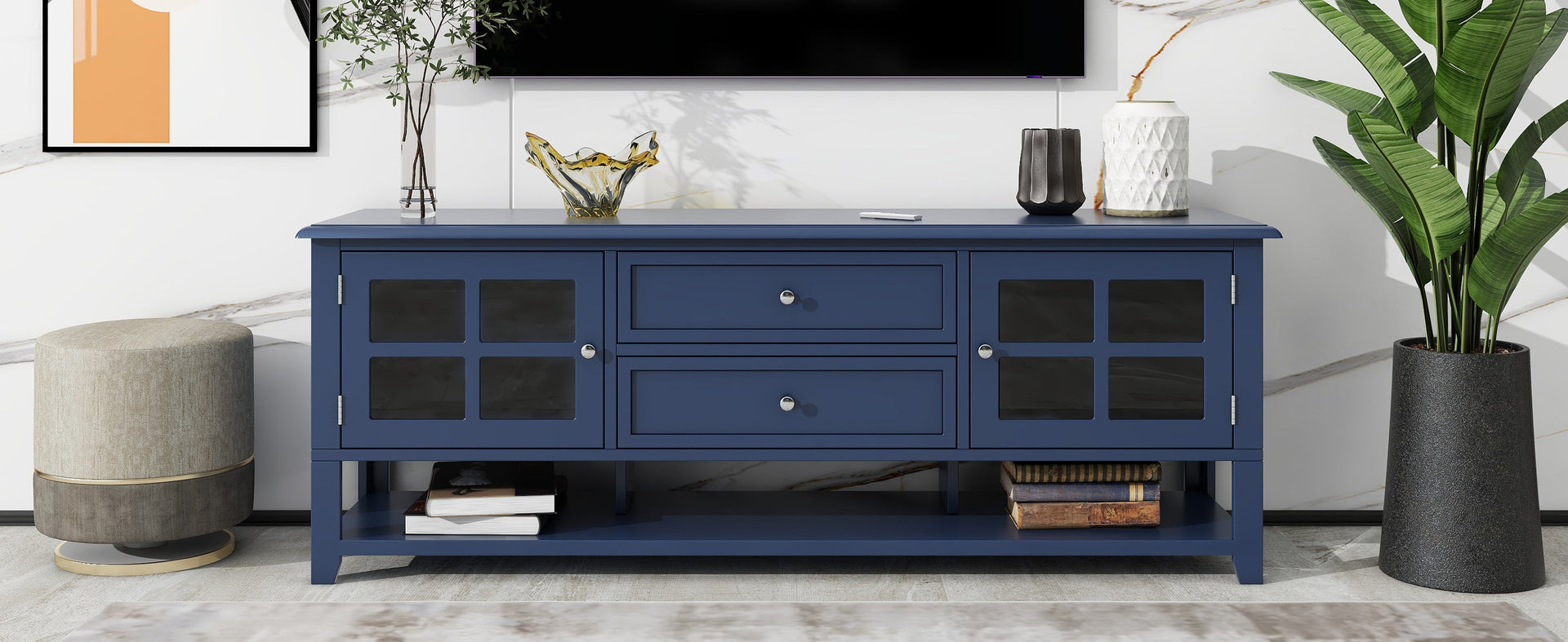 TV Stand Entertainment Center with Multifunctional Storage and Modern Design