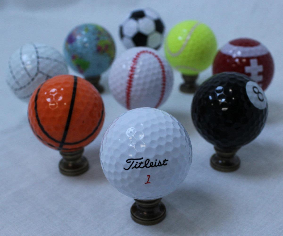 Golf Ball Lamp Finial, White, 2.25