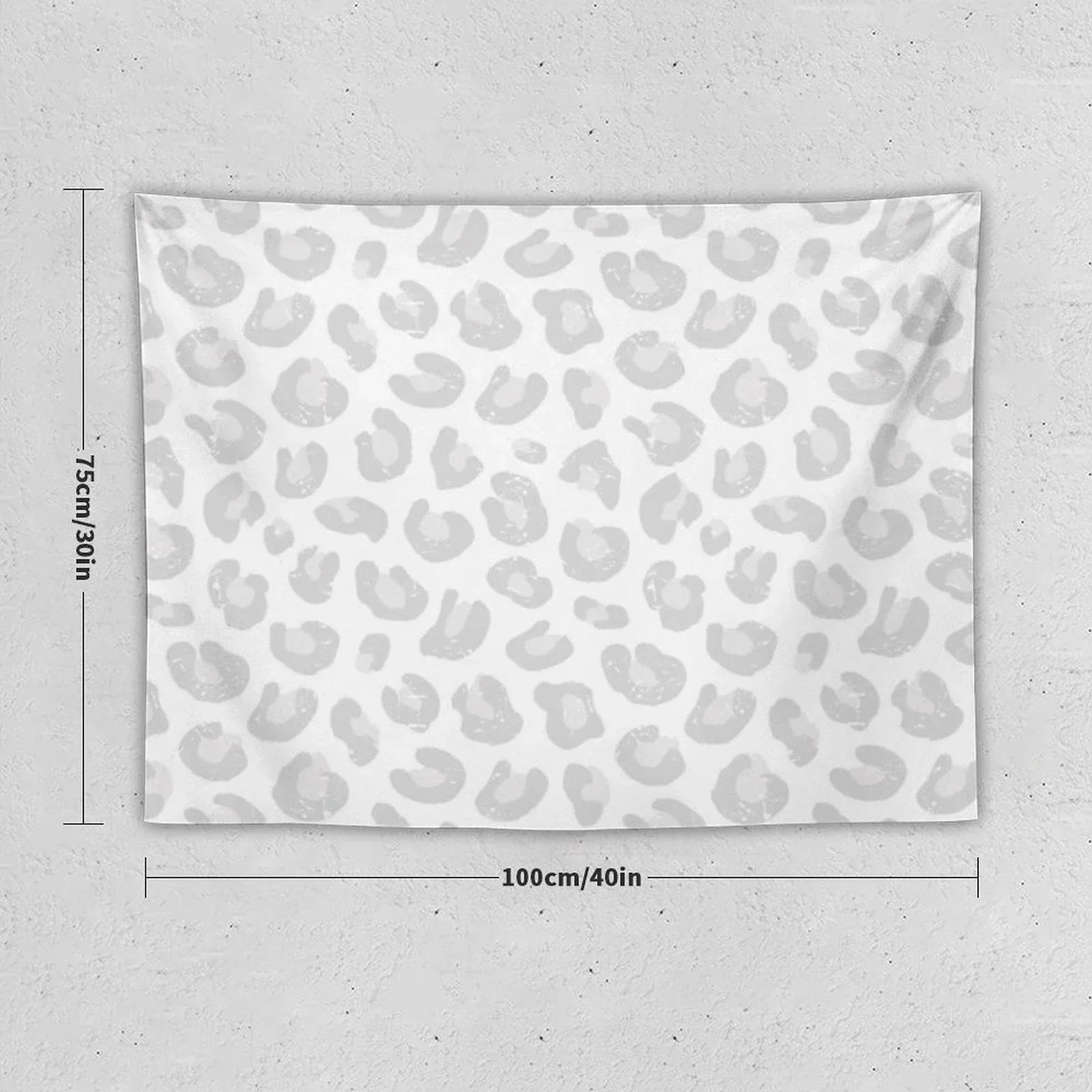 Leopard Print - Silver Gray And White Tapestry