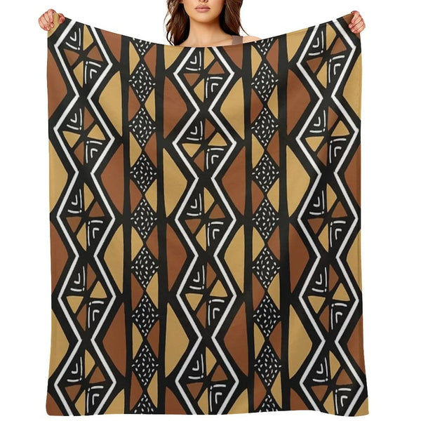African Mud Cloth Mali Throw Blanket