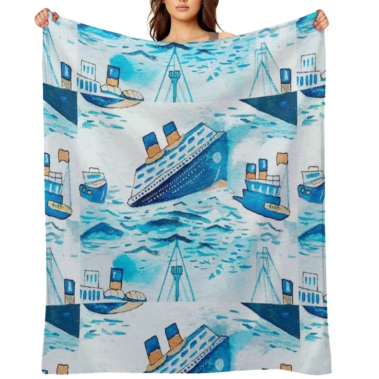 Ferry Boats Scrub Cap Throw Blanket