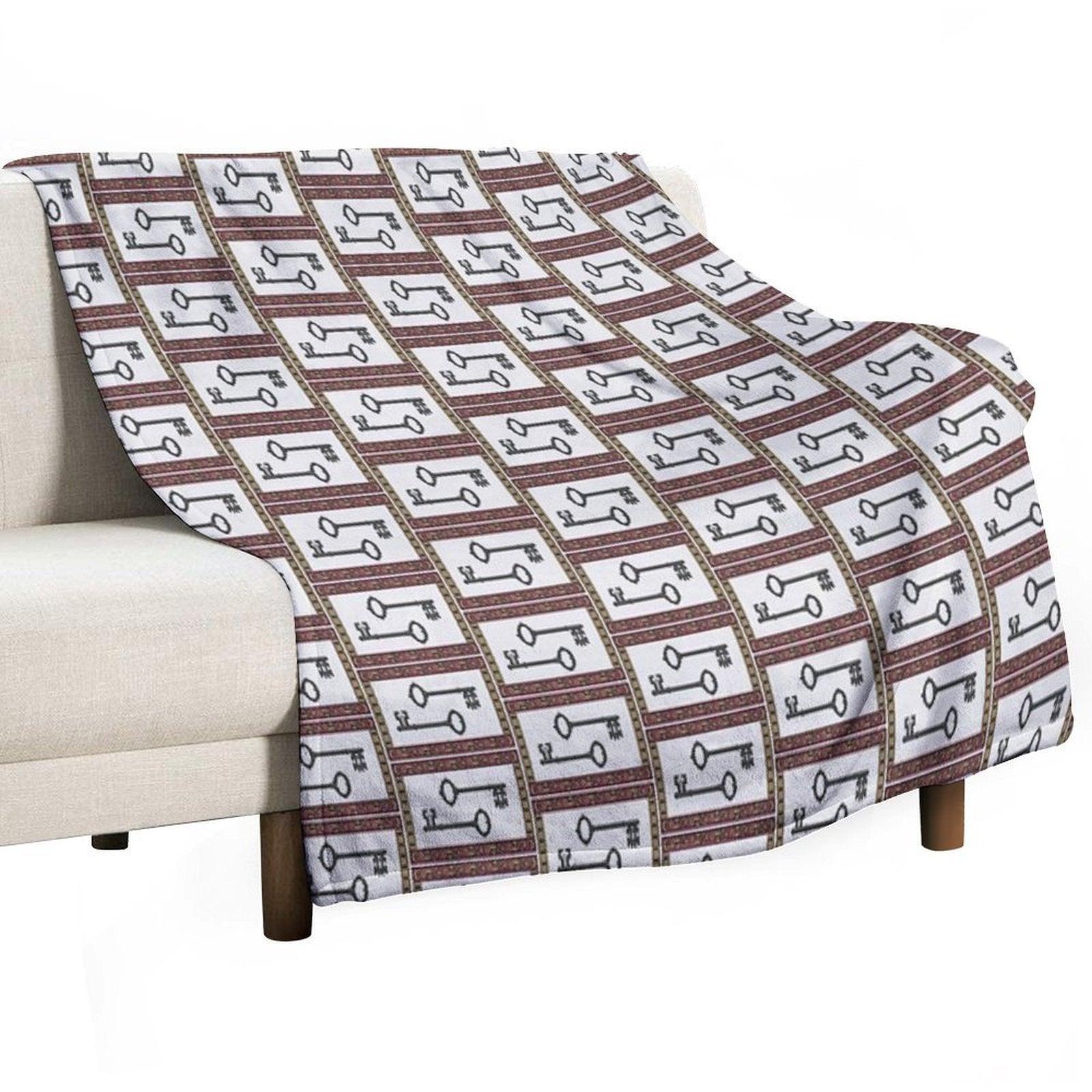 Pair of Keys (cross Stitch Style) Throw Blanket