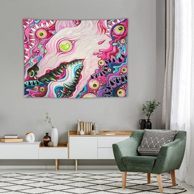 Glitterwolf Acrylic Painting Tapestry