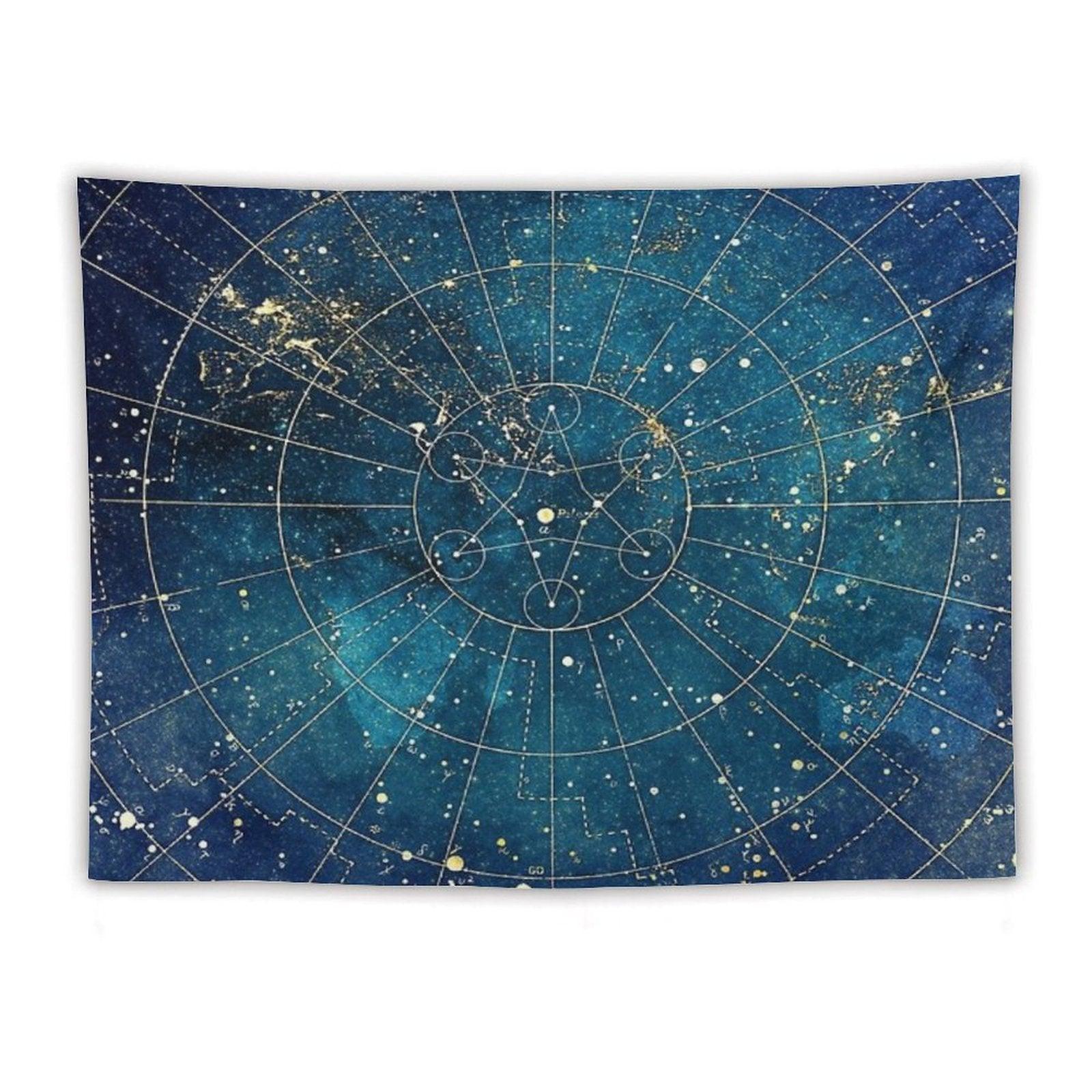 Star Map  City Lights Tapestry