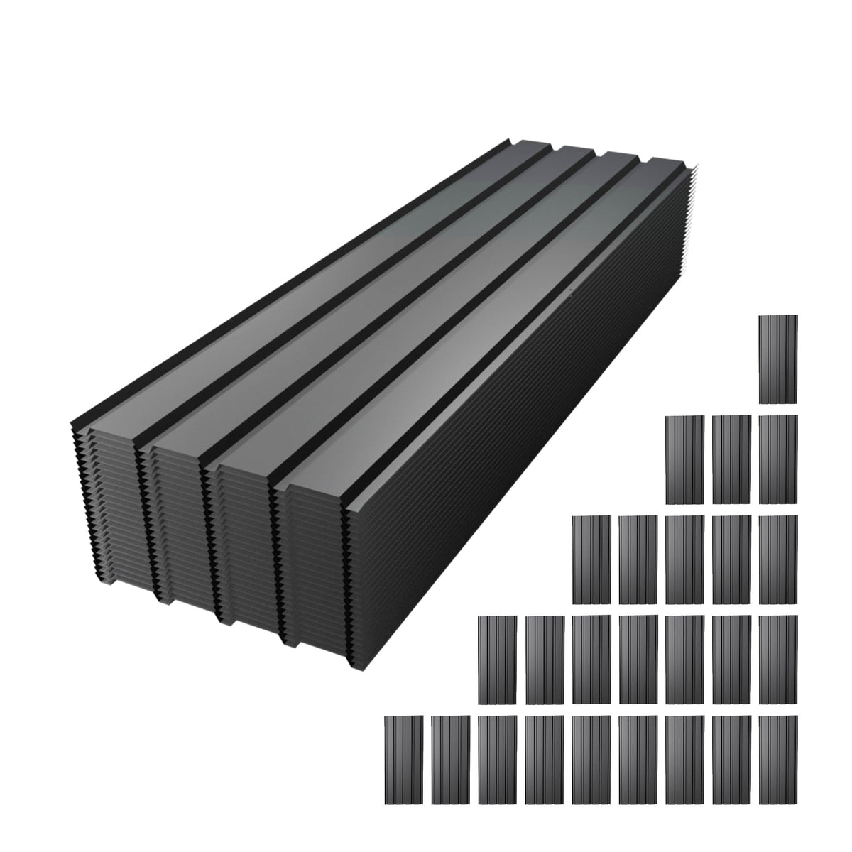 61 Inch Galvanized Metal Roof Panels - Set of 25