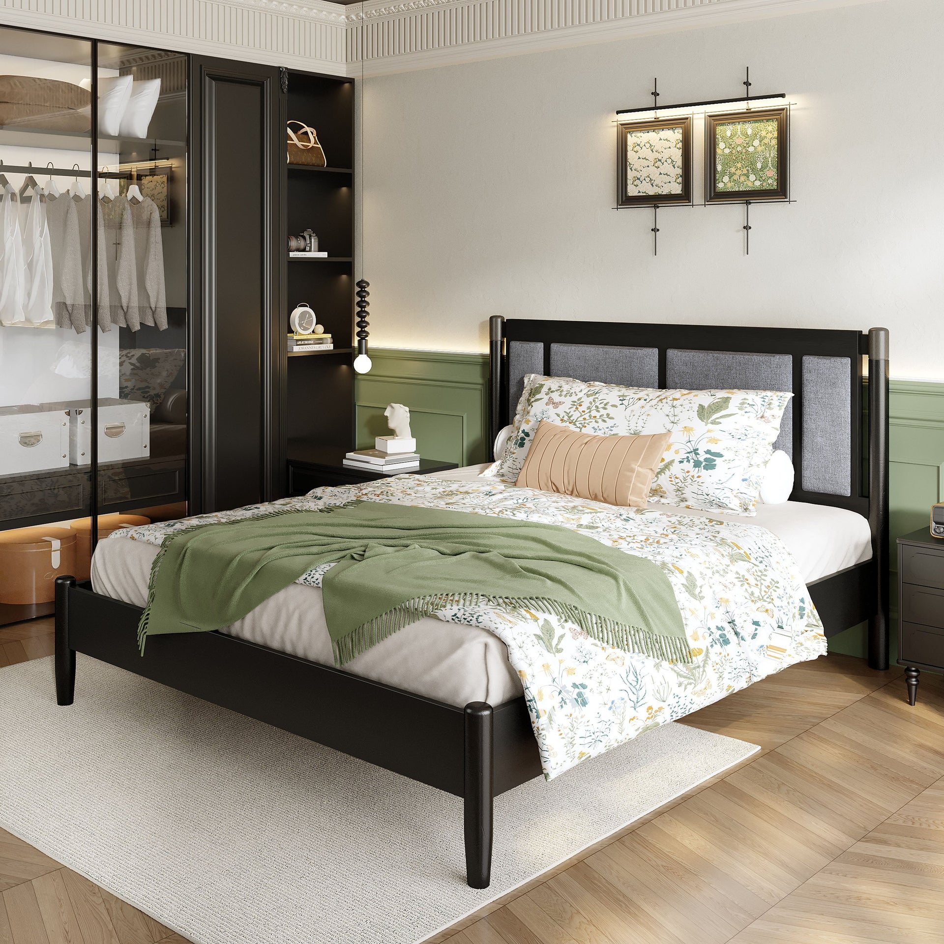 Solid Wood Queen Bed