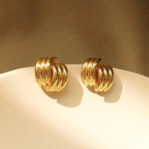 Gold Line Stud Earrings - Gifts for You 'n Me