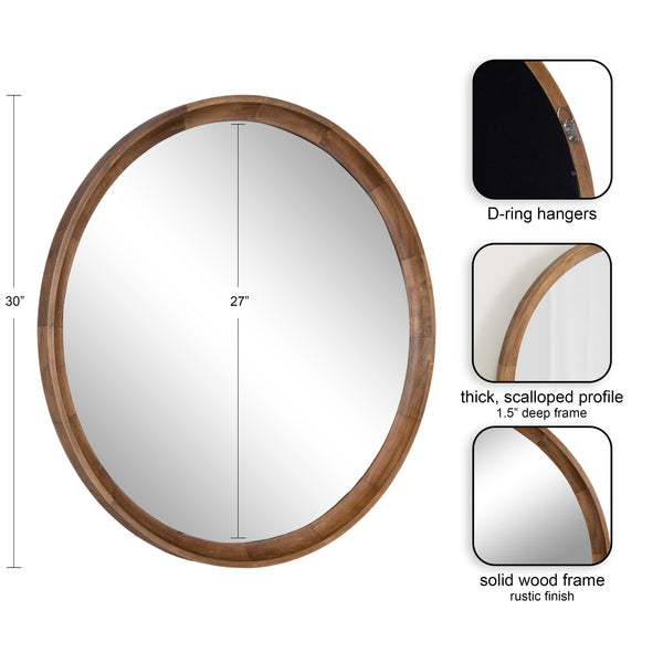 Hatherleigh Round Wood Wall Mirror