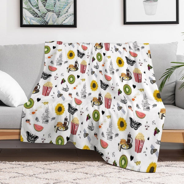 Harry Styles Song Illustration Collage Compact Throw Blanket