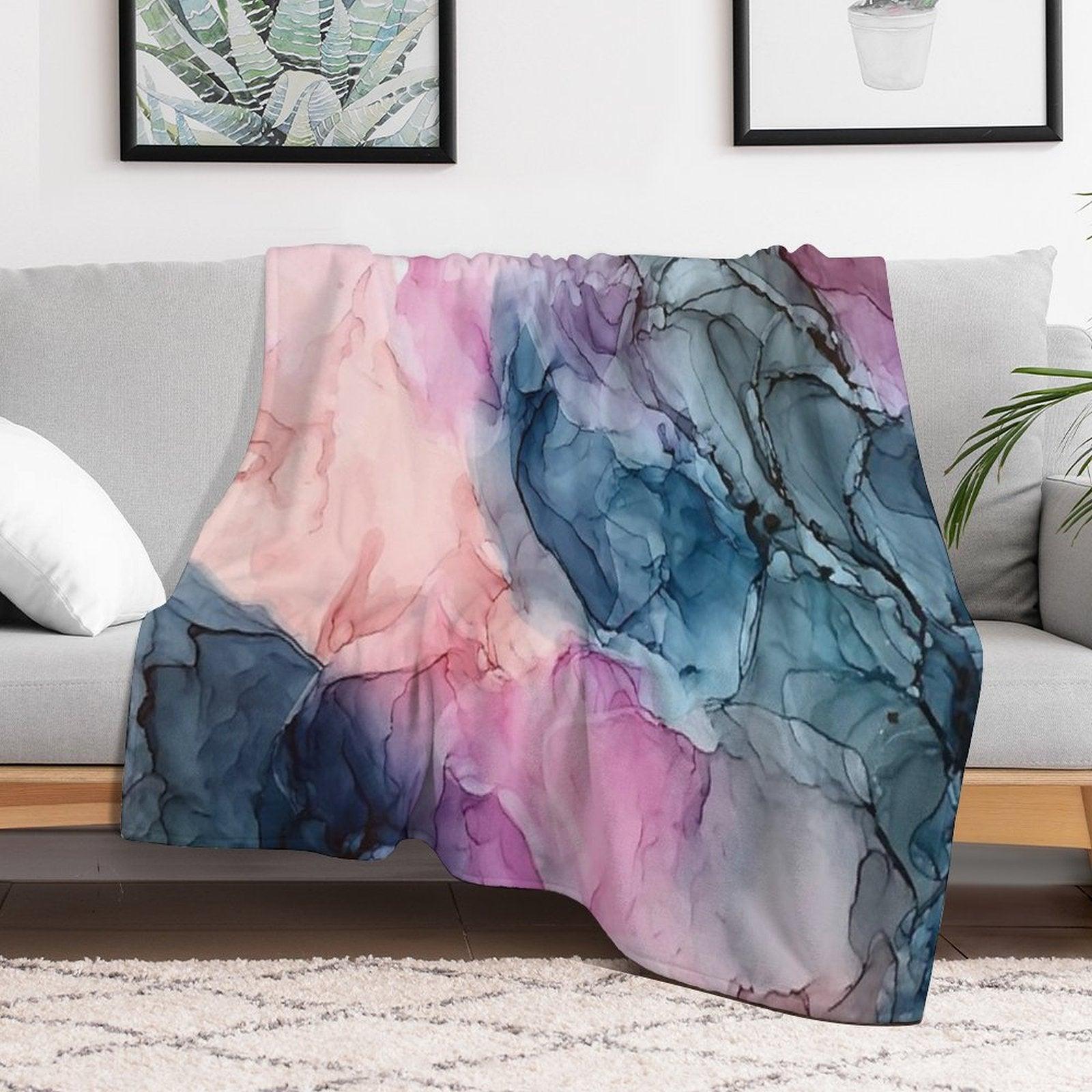 Heavenly Pastels 1 Original Abstract Ink Painting Throw Blanket