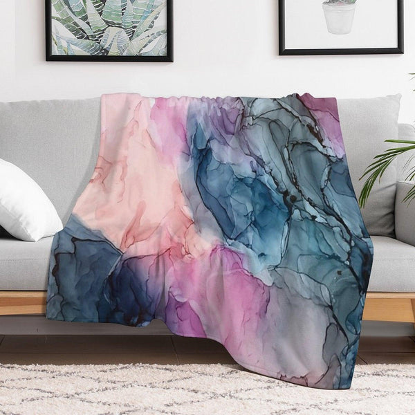 Heavenly Pastels 1 Original Abstract Ink Painting Throw Blanket