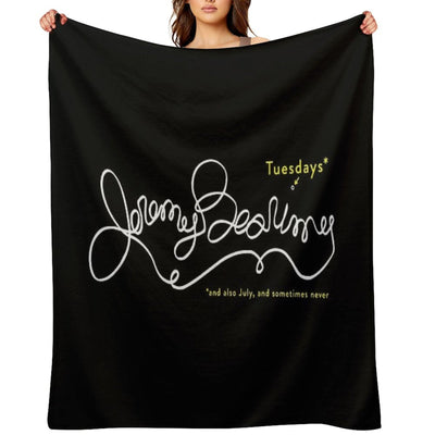 Jeremy Bearimy in White (with Notation) Easy Care Throw Blanket