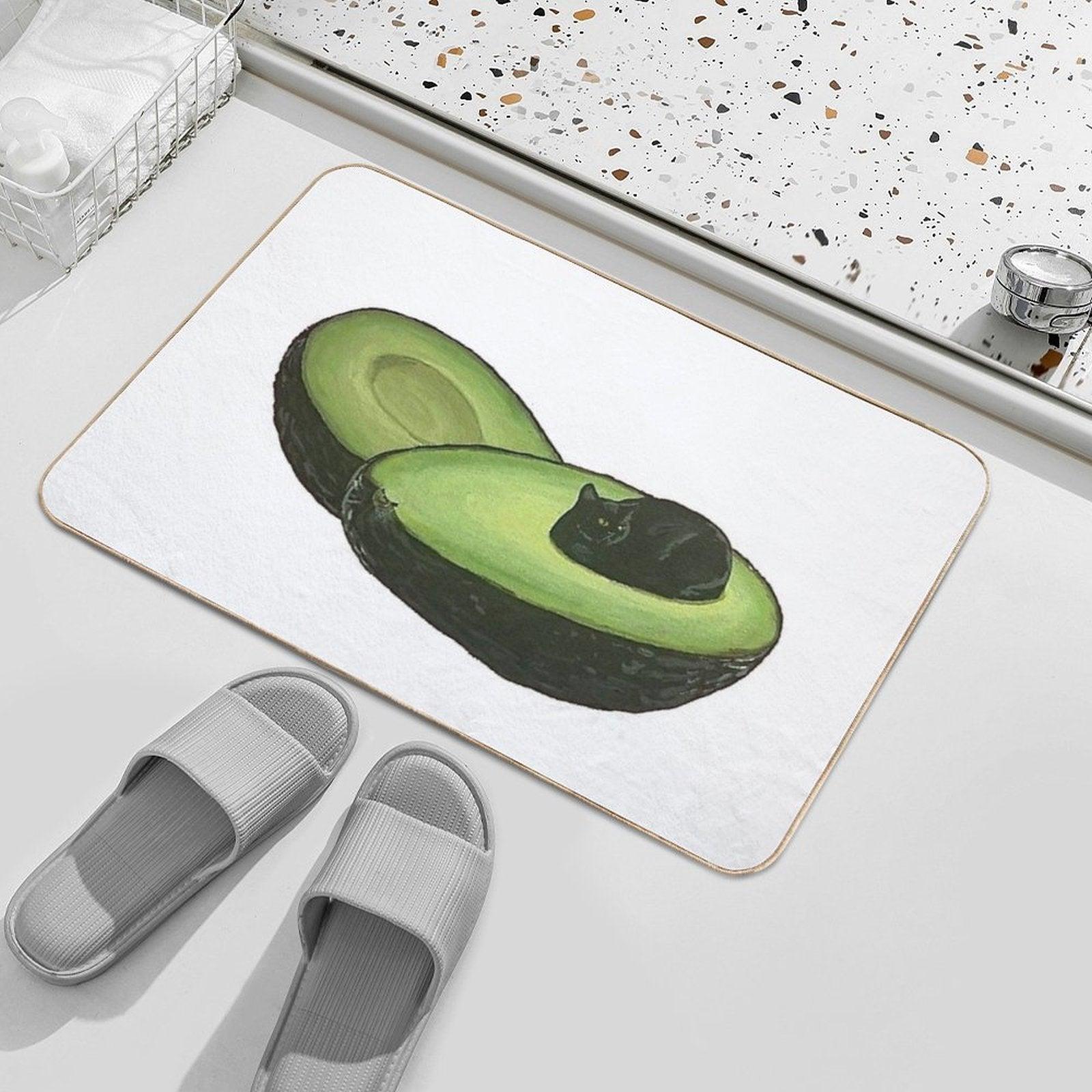 Avocado Cat Bath Mat