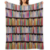 Bookworm Antique Book Library, Vintage Book Shelf Throw Blanket