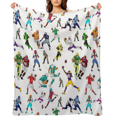 Football Players All-season Throw Blanket