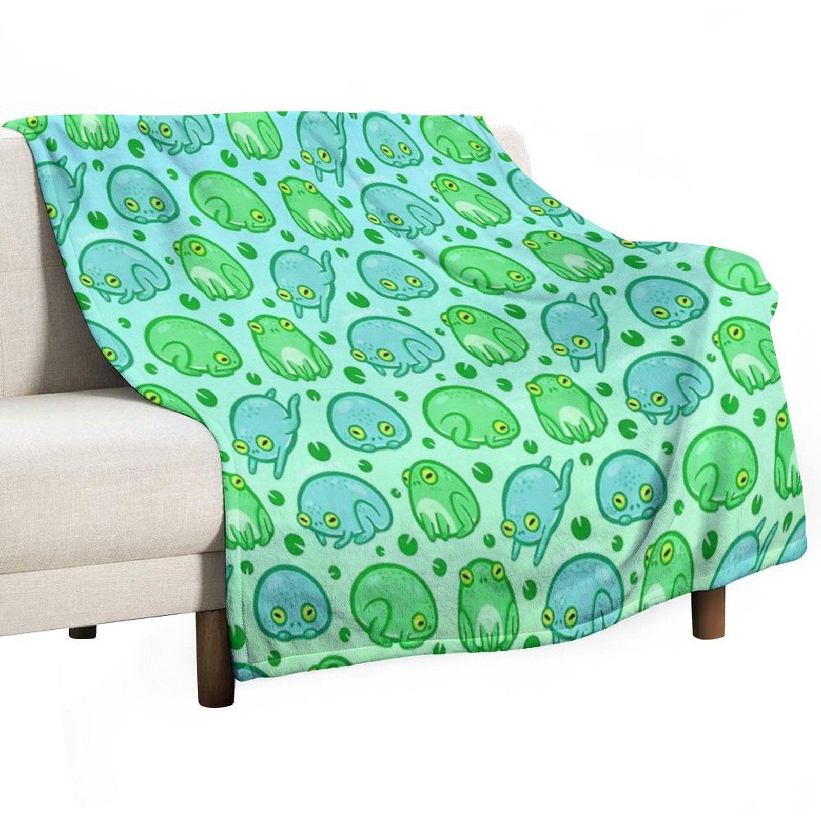 Friendly Frogs Throw Blanket