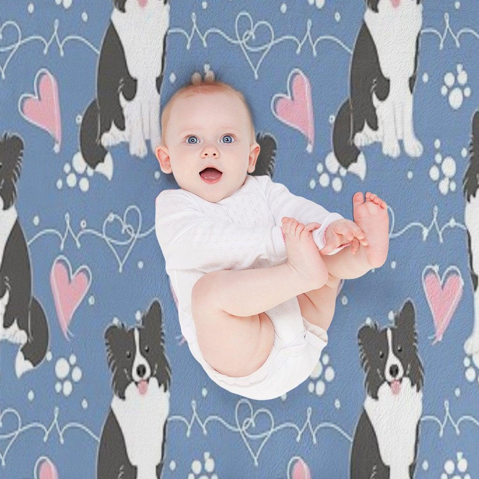 LOVE Border Collie - Black And White 3 Throw Blanket
