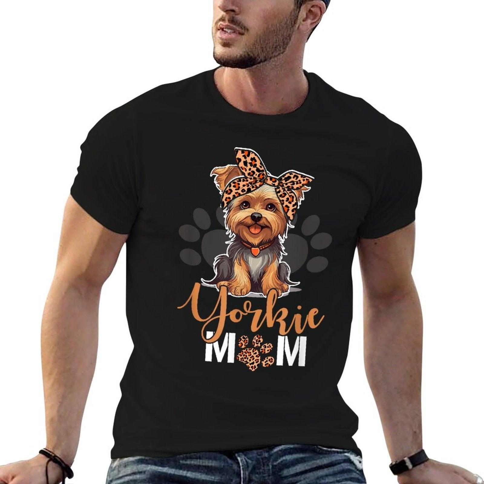 Yorkie Mom Yorkshire Leopard Dog Lovers Mother's Day T-Shirt