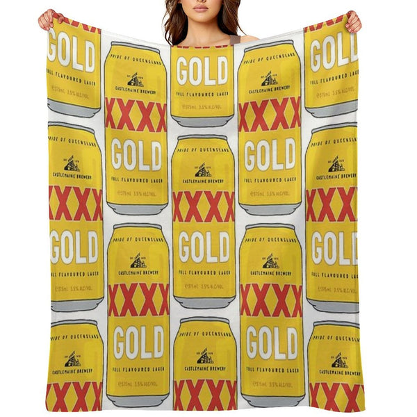 Hand-drawn XXXX Gold Can Compact Throw Blanket