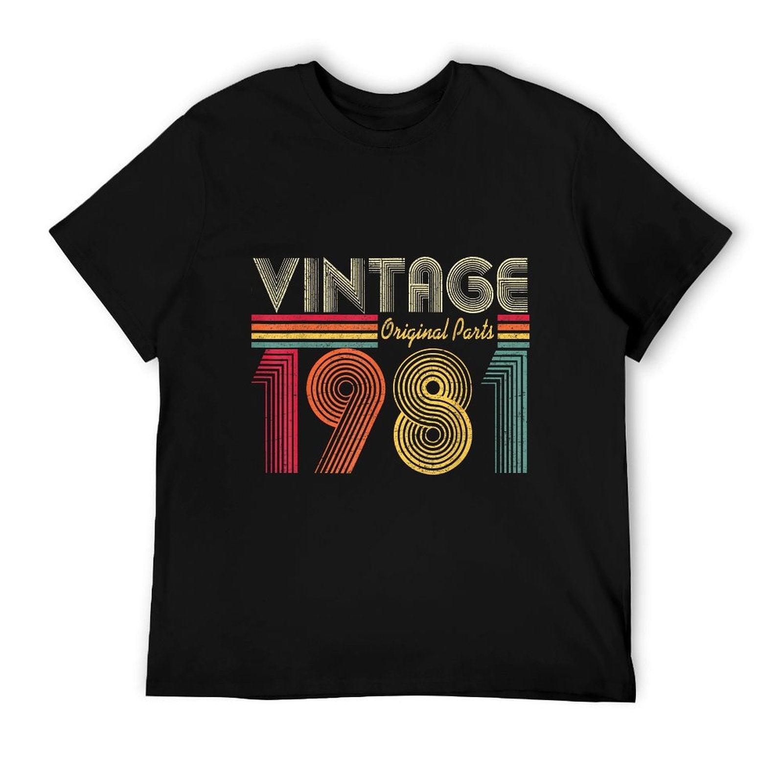 Vintage 1981 40th Birthday Gift Men Women 40 Years Old  Rolled Sleeves T-Shirt