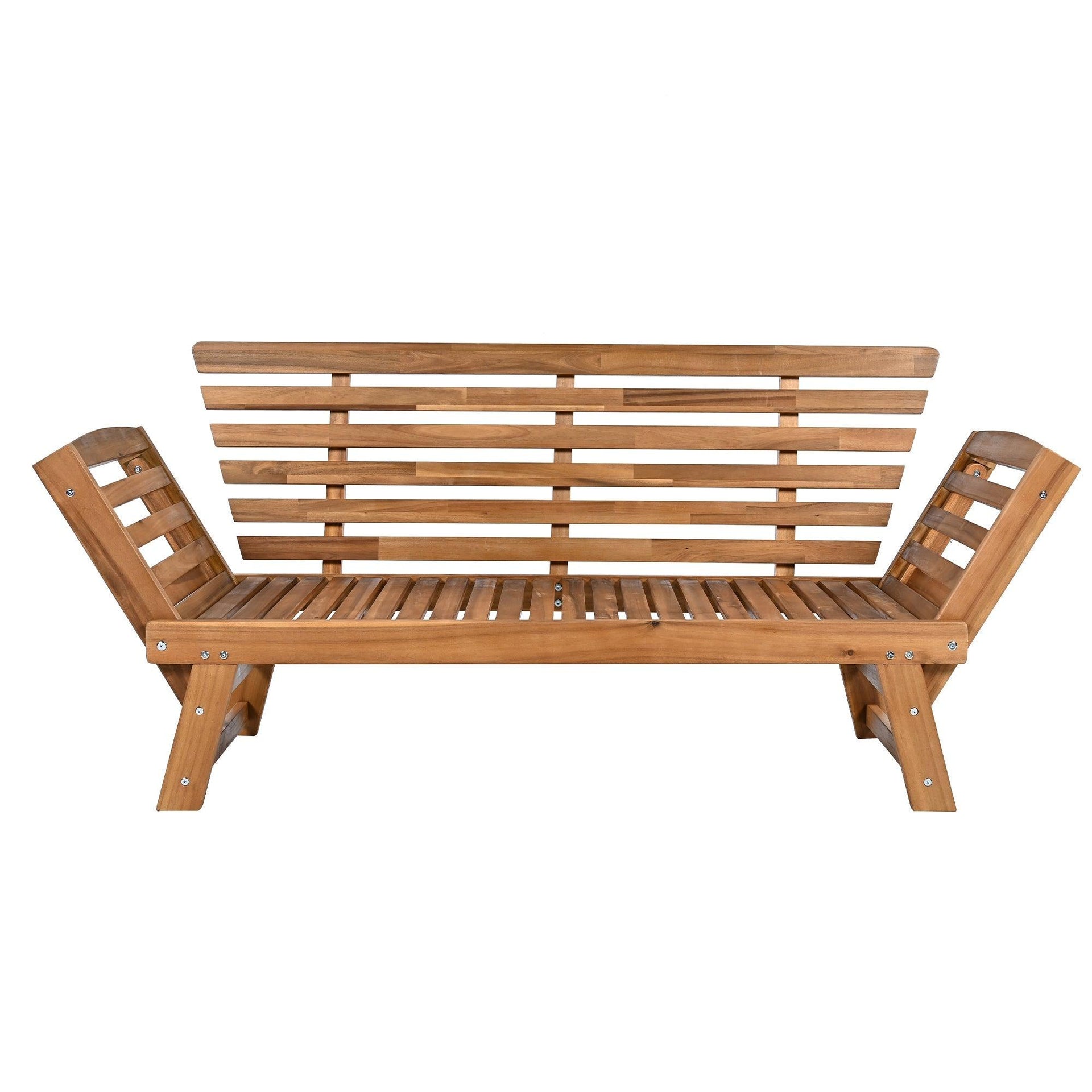Outdoor Adjustable Patio Wooden Daybed Sofa