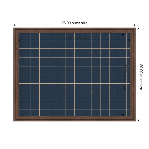 Framed Fabric Pinboard Navy Blue Plaid Wall Organization
