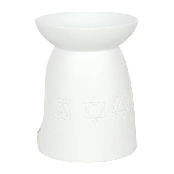 White Ceramic Seven Chakra Tealight Wax Warmer
