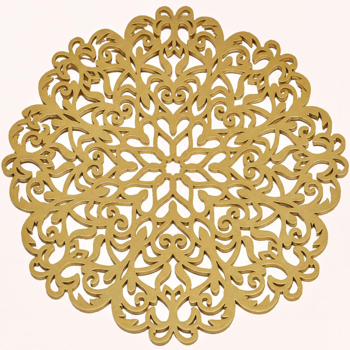Gold Wooden Trivet | Hand Carved Placemats for Dining Table - Heat & Scratch Resistant