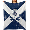 Saltire Scottish Flag And Scottish Thistle Comfort Throw Blanket