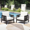 Outdoor Club Chairs (Set of 2) with Diamond-Pattern - DARK GREY,White+Black