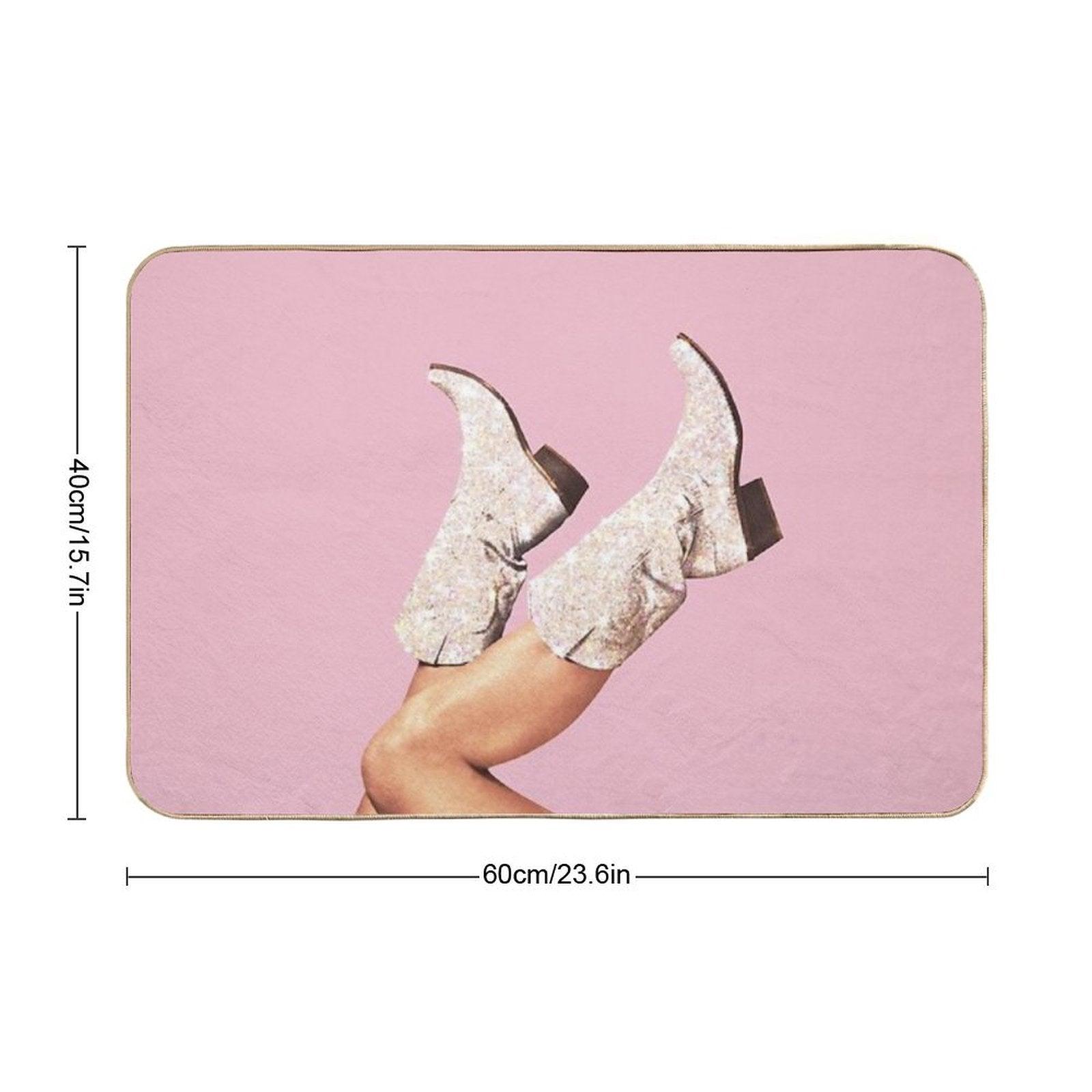 These Boots - Glitter Pink II Bath Mat