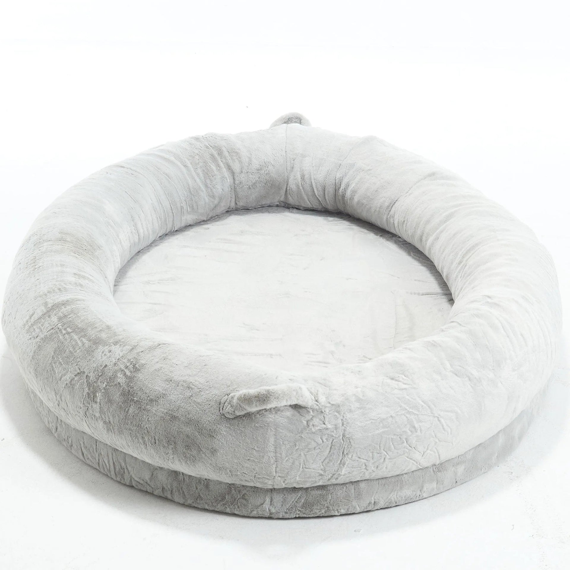 🇫🇷🇪🇪 🇸🇭🇮🇵🇵🇮🇳🇬 Human Dog Bed for Adult, Memory Foam Human Size Pet Bed for Human With Storage Pocket, Light Gray