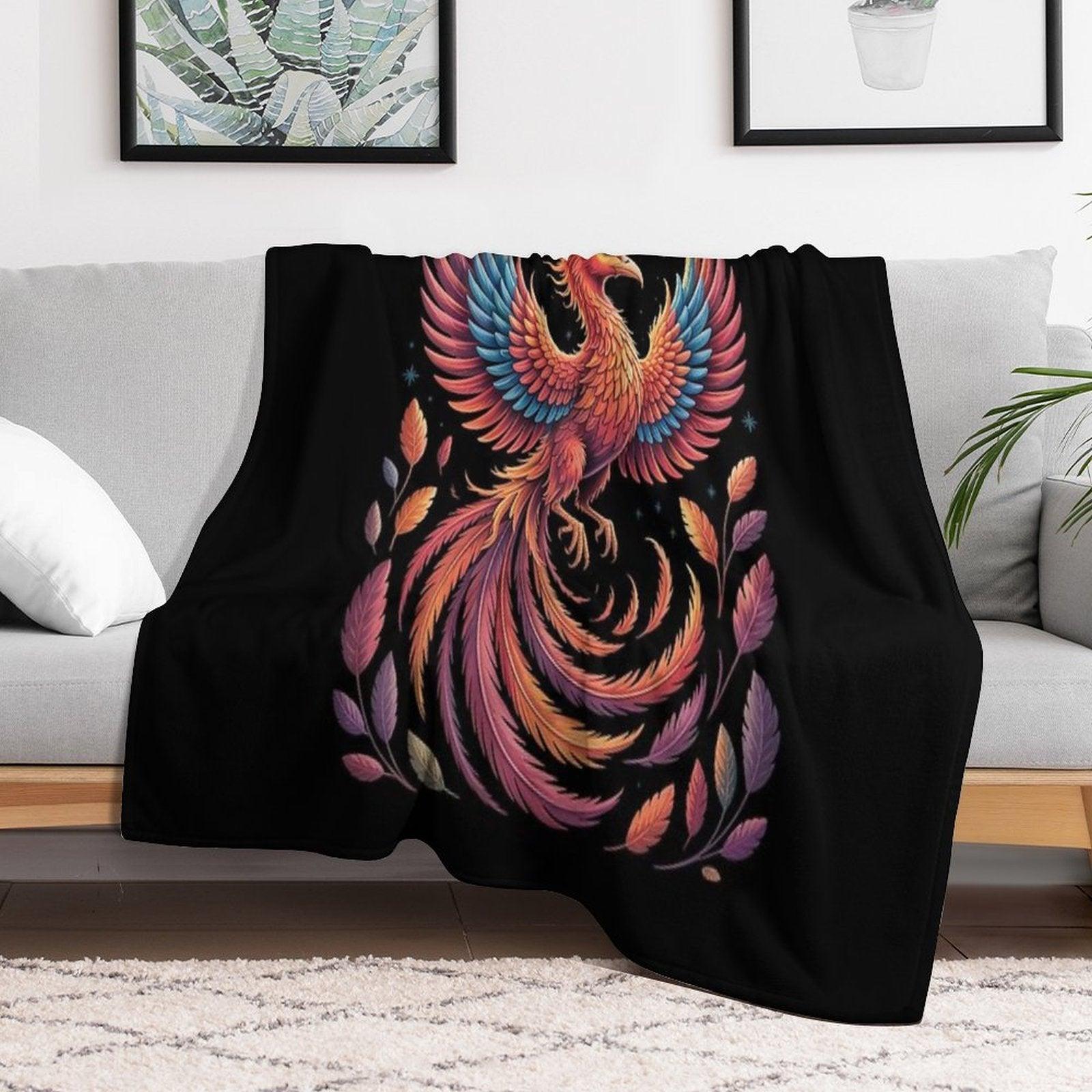 Fire Phoenix Bird Phoenix Reborn Firebird Phoenix Throw Blanket