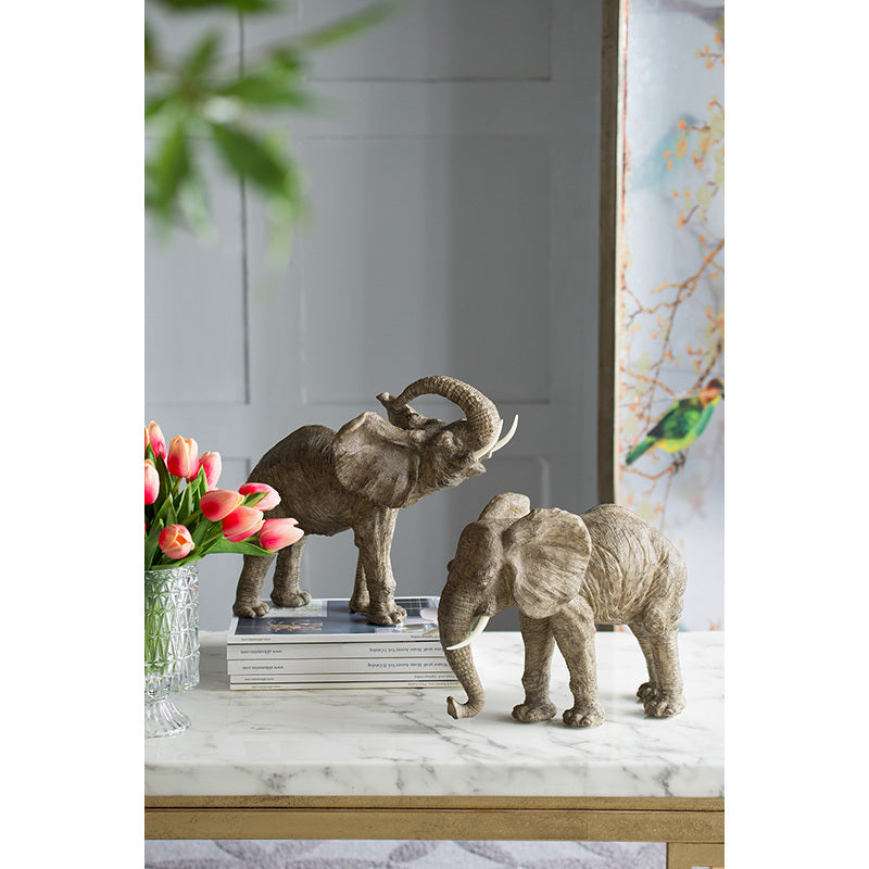 15x8x12' Tai Polyresin Elephant Accent,Trumpeting