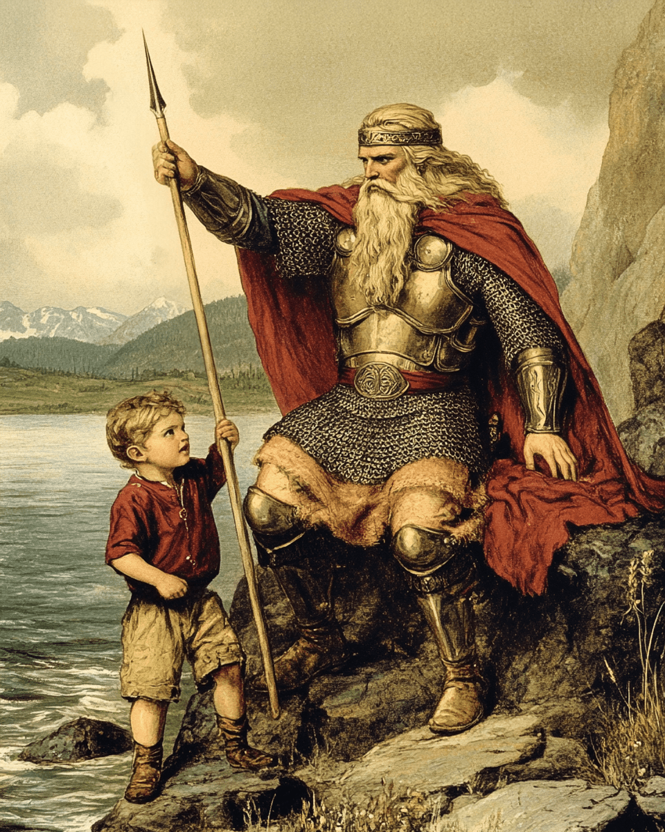Odin Norse God Art – Premium Mythological Wall Print 8x10 for 11x14 Frame