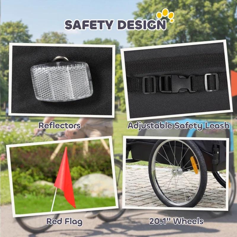 Dog Bike Trailer, Pet Cart Bicycle Carrier with 20