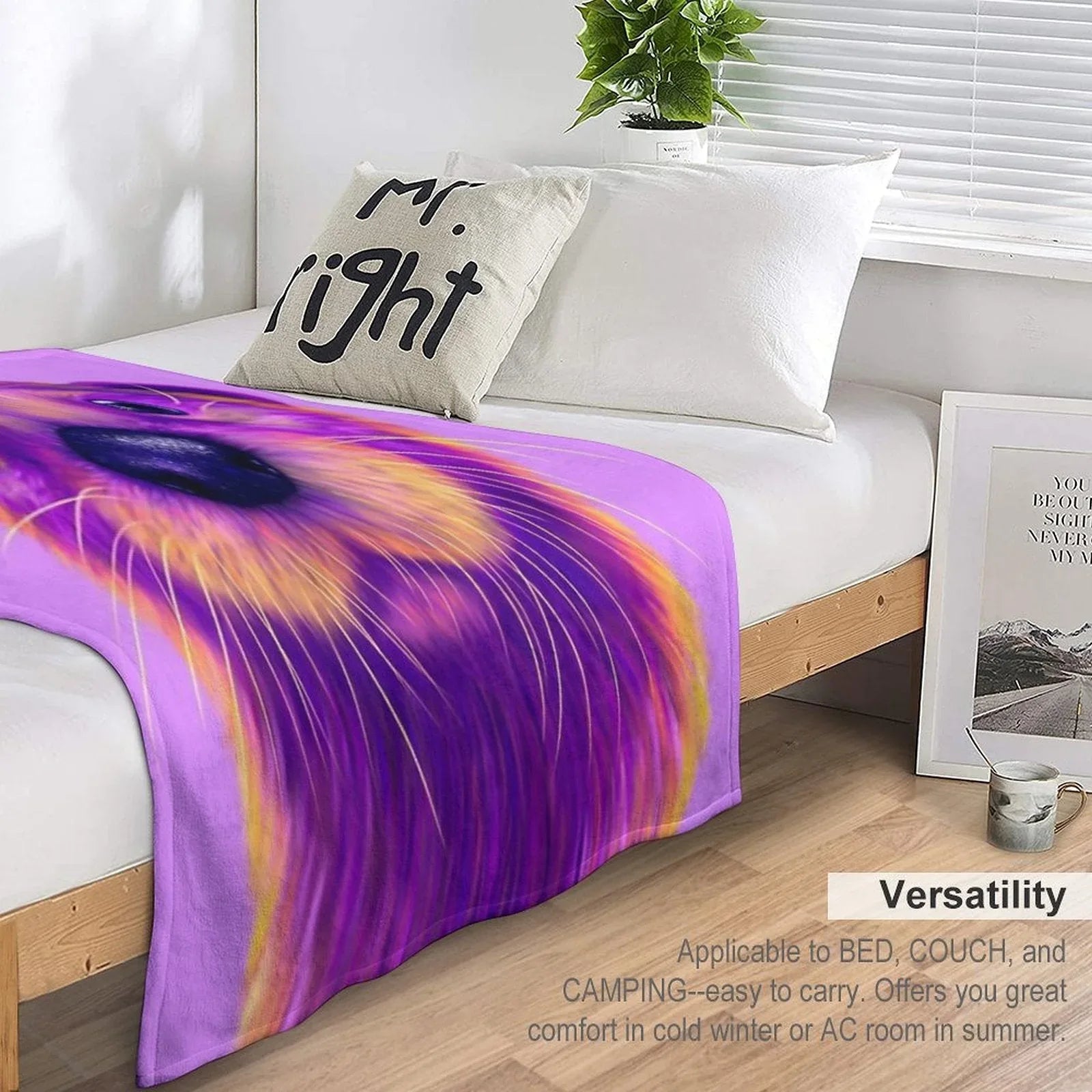 Purple Otter Throw Blanket