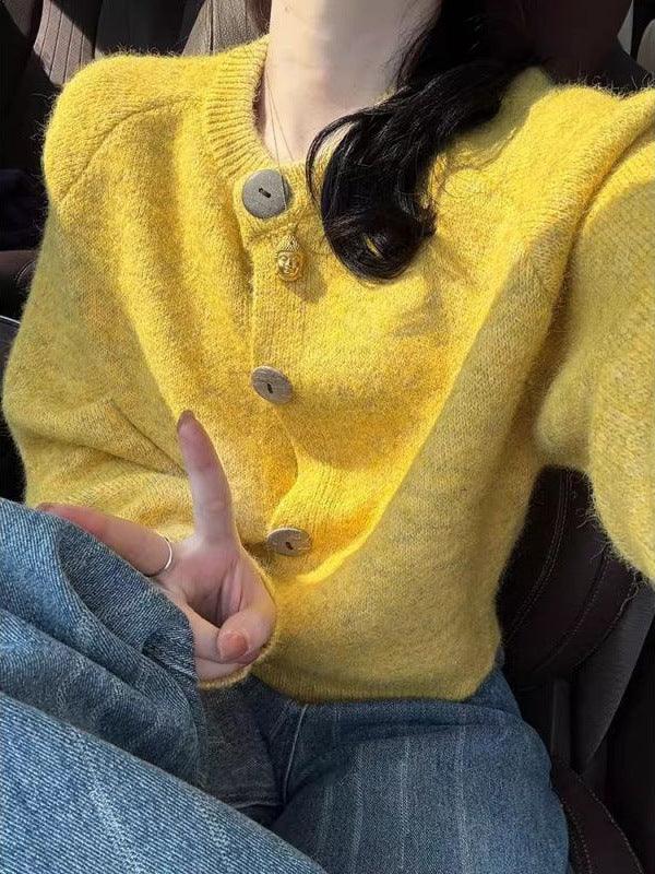 Loose Knitted Cardigan Women Wear Lazy Sweater Coat